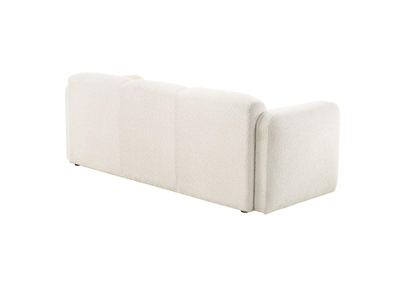 509811 Dorset Fabric Upholstered Round Track Arm Sofa White