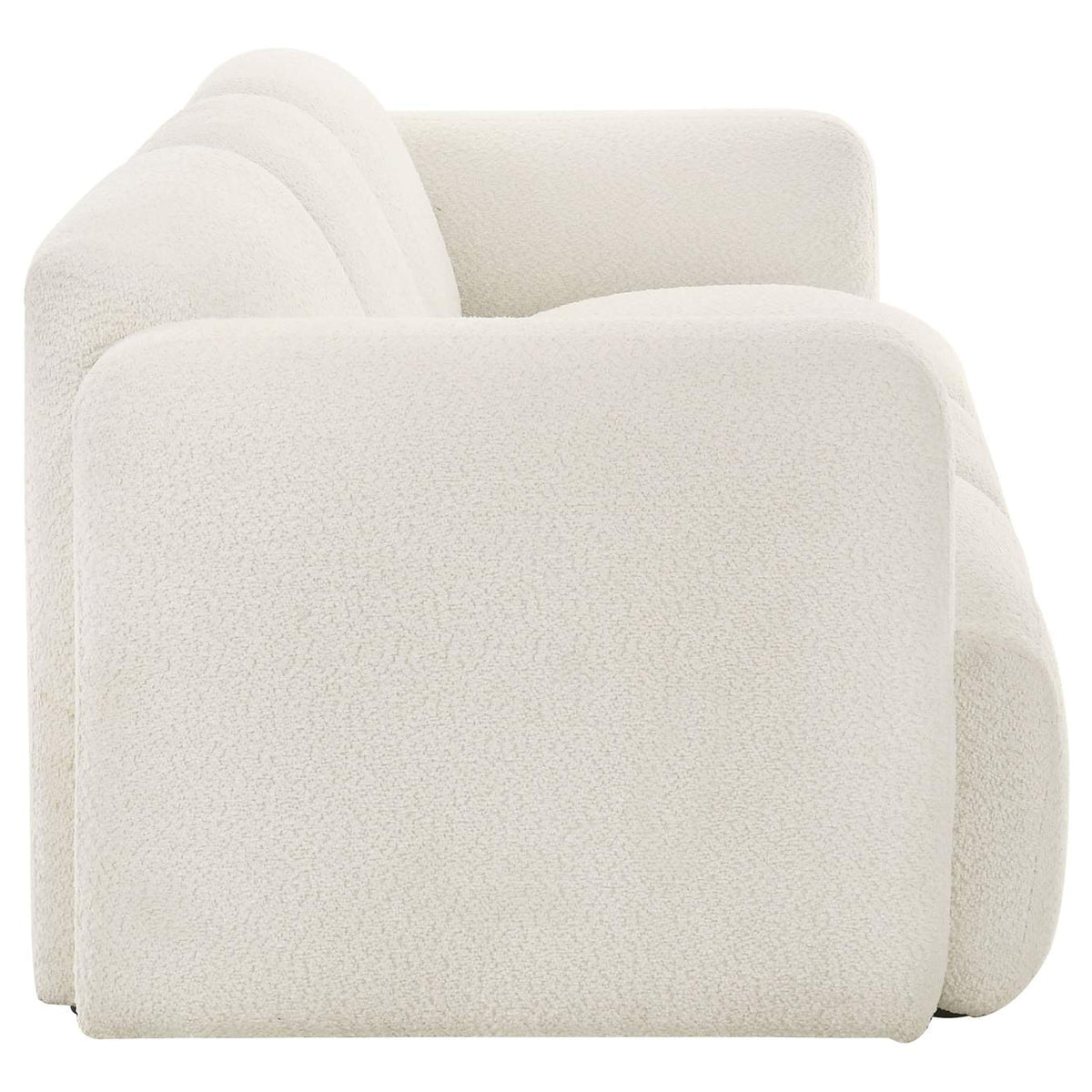 509811 Dorset Fabric Upholstered Round Track Arm Sofa White