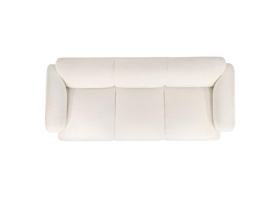 509811 Dorset Fabric Upholstered Round Track Arm Sofa White