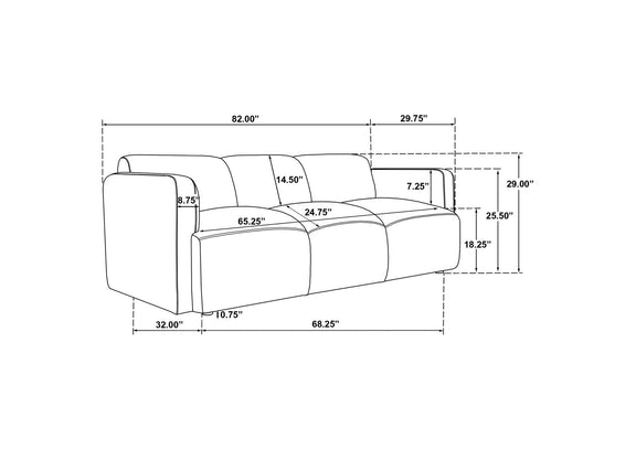509811 Dorset Fabric Upholstered Round Track Arm Sofa White