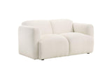 509812 Dorset Fabric Upholstered Round Track Arm Loveseat White