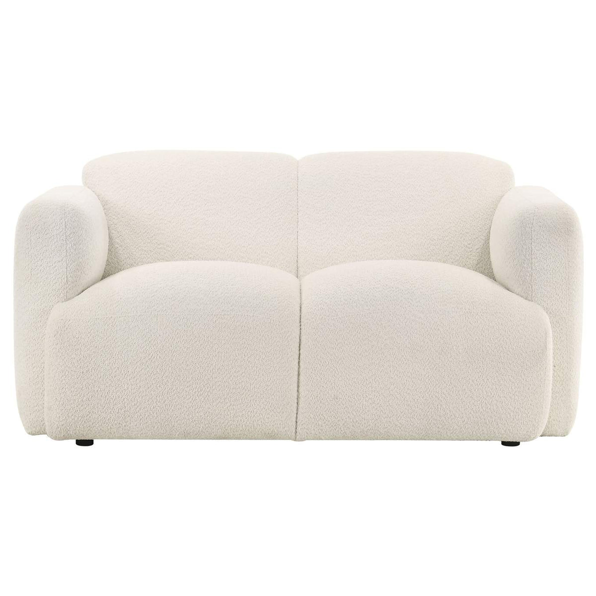 509812 Dorset Fabric Upholstered Round Track Arm Loveseat White