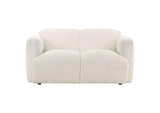 509812 Dorset Fabric Upholstered Round Track Arm Loveseat White
