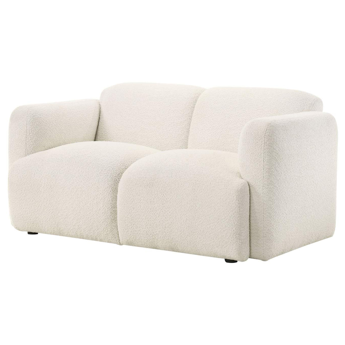 509812 Dorset Fabric Upholstered Round Track Arm Loveseat White