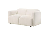 509812 Dorset Fabric Upholstered Round Track Arm Loveseat White