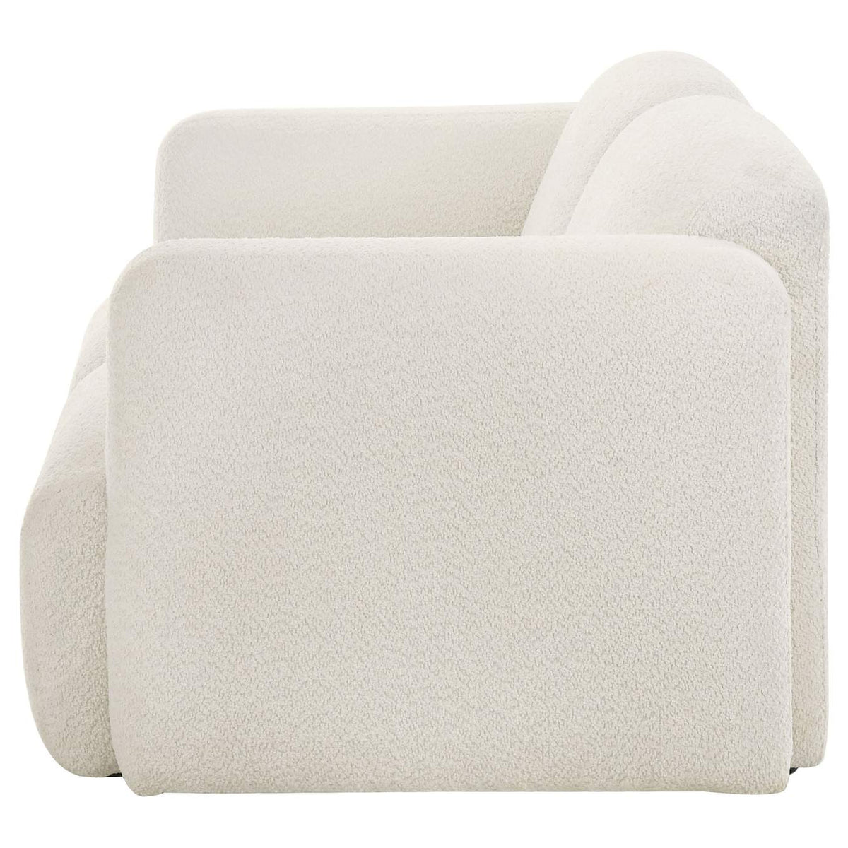 509812 Dorset Fabric Upholstered Round Track Arm Loveseat White