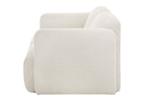 509812 Dorset Fabric Upholstered Round Track Arm Loveseat White