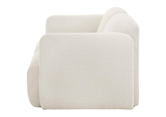 509812 Dorset Fabric Upholstered Round Track Arm Loveseat White