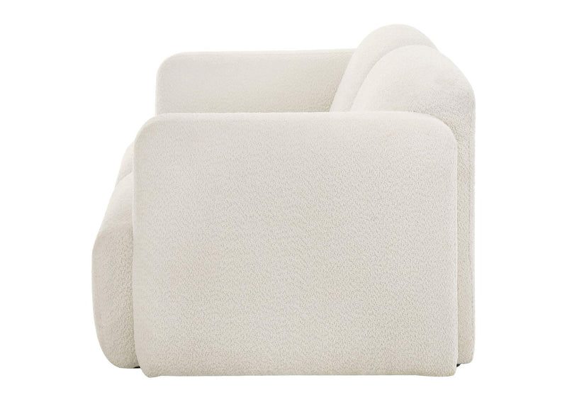 509812 Dorset Fabric Upholstered Round Track Arm Loveseat White