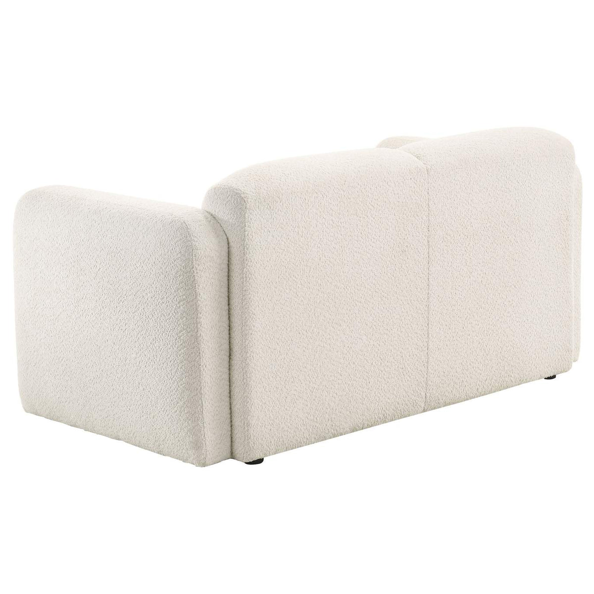 509812 Dorset Fabric Upholstered Round Track Arm Loveseat White