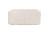 509812 Dorset Fabric Upholstered Round Track Arm Loveseat White