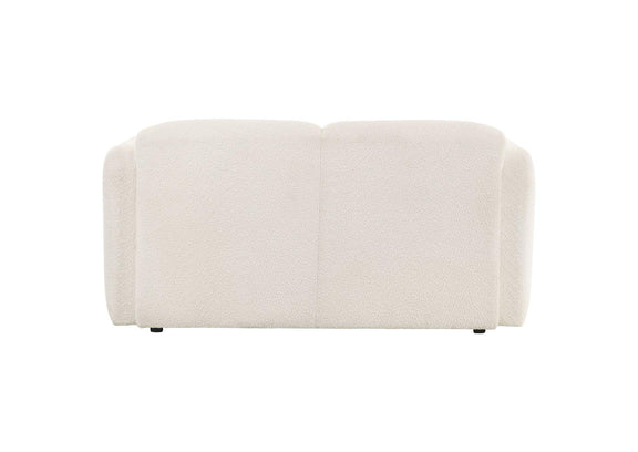 509812 Dorset Fabric Upholstered Round Track Arm Loveseat White