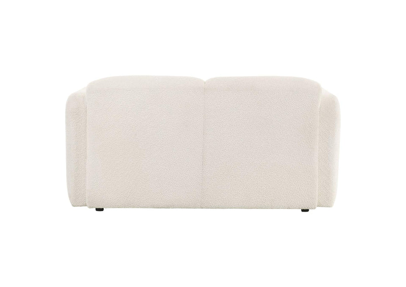 509812 Dorset Fabric Upholstered Round Track Arm Loveseat White