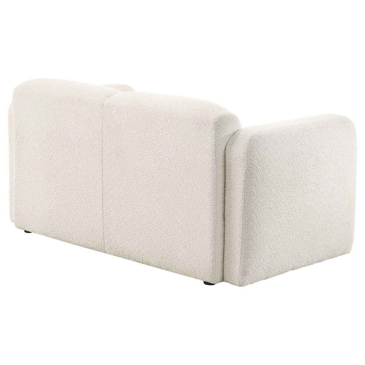509812 Dorset Fabric Upholstered Round Track Arm Loveseat White
