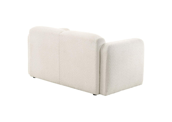 509812 Dorset Fabric Upholstered Round Track Arm Loveseat White