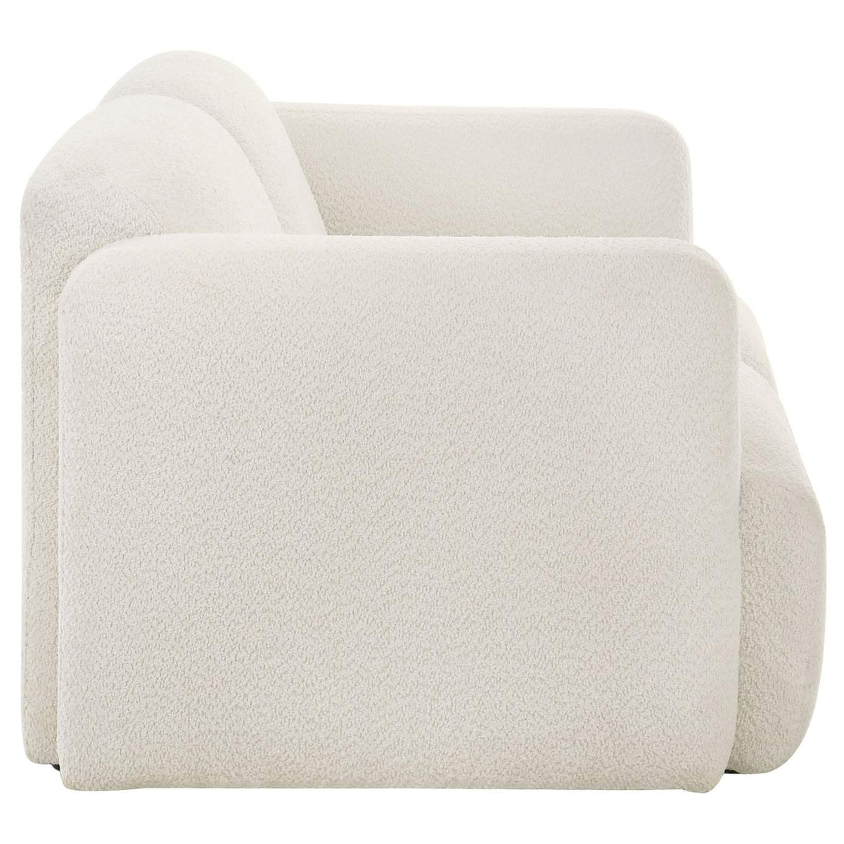 509812 Dorset Fabric Upholstered Round Track Arm Loveseat White