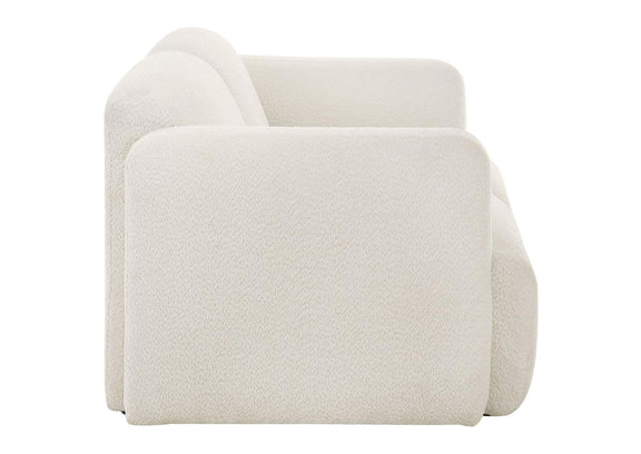 509812 Dorset Fabric Upholstered Round Track Arm Loveseat White