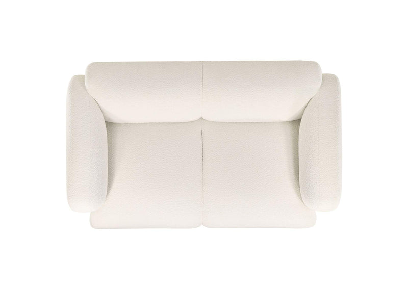 509812 Dorset Fabric Upholstered Round Track Arm Loveseat White