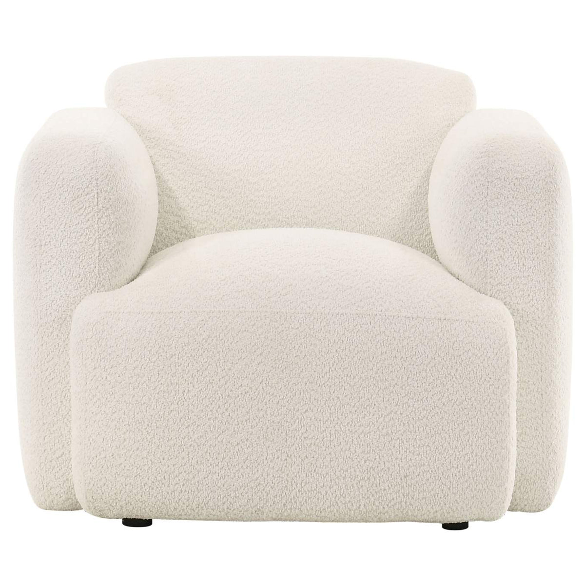 509813 Dorset Fabric Upholstered Round Track Arm Accent Chair White