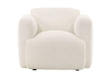 509813 Dorset Fabric Upholstered Round Track Arm Accent Chair White