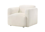 509813 Dorset Fabric Upholstered Round Track Arm Accent Chair White