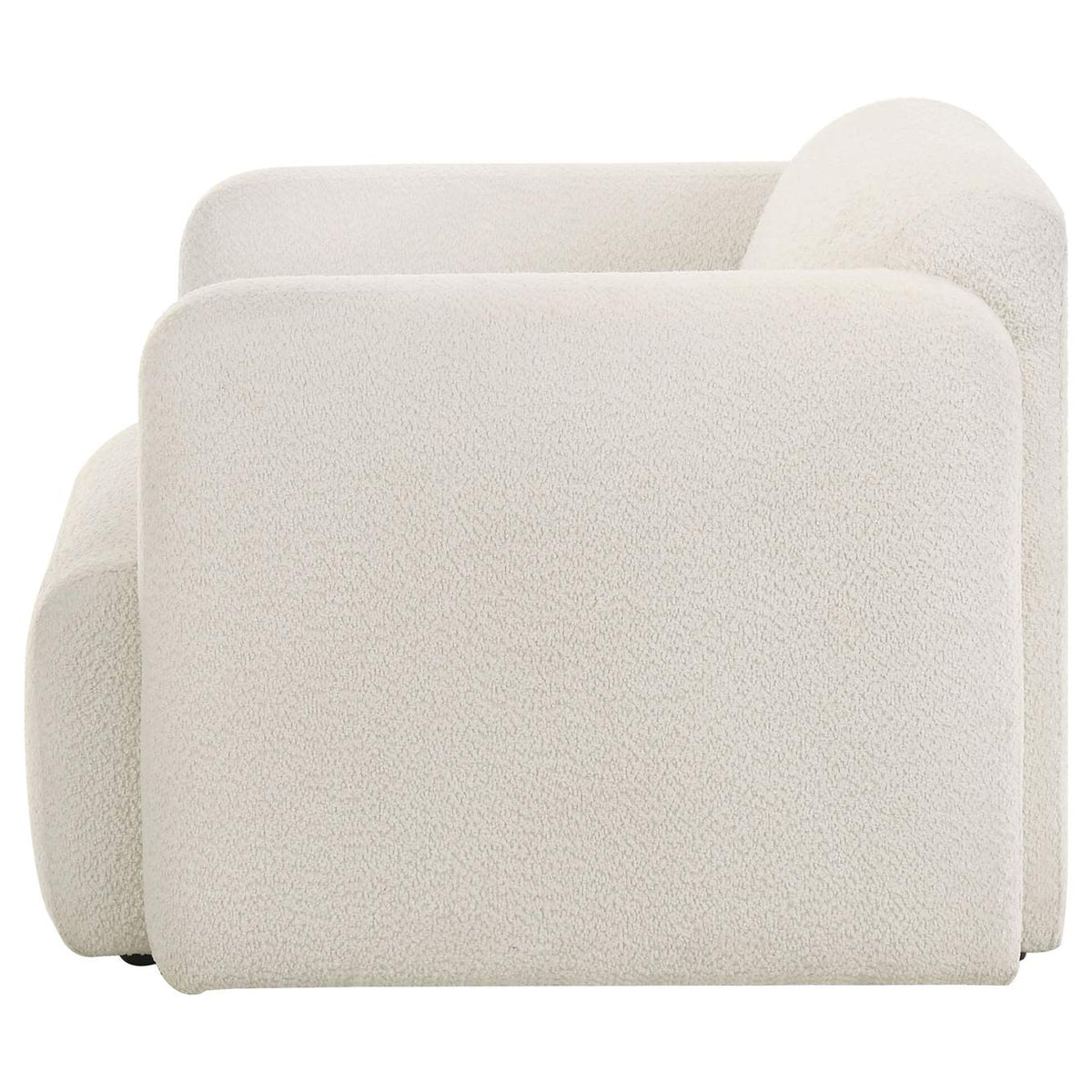 509813 Dorset Fabric Upholstered Round Track Arm Accent Chair White