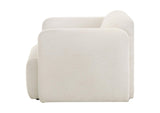 509813 Dorset Fabric Upholstered Round Track Arm Accent Chair White