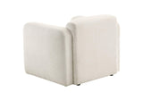 509813 Dorset Fabric Upholstered Round Track Arm Accent Chair White
