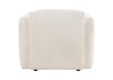 509813 Dorset Fabric Upholstered Round Track Arm Accent Chair White
