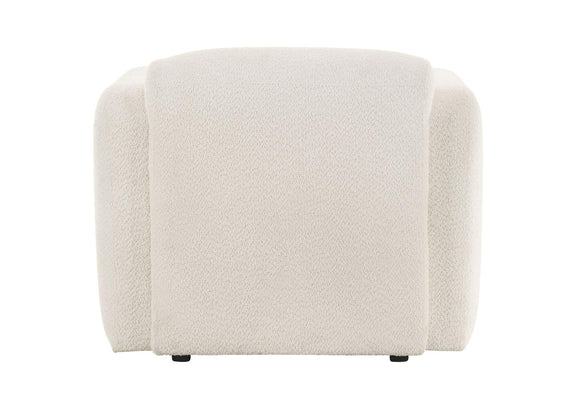509813 Dorset Fabric Upholstered Round Track Arm Accent Chair White
