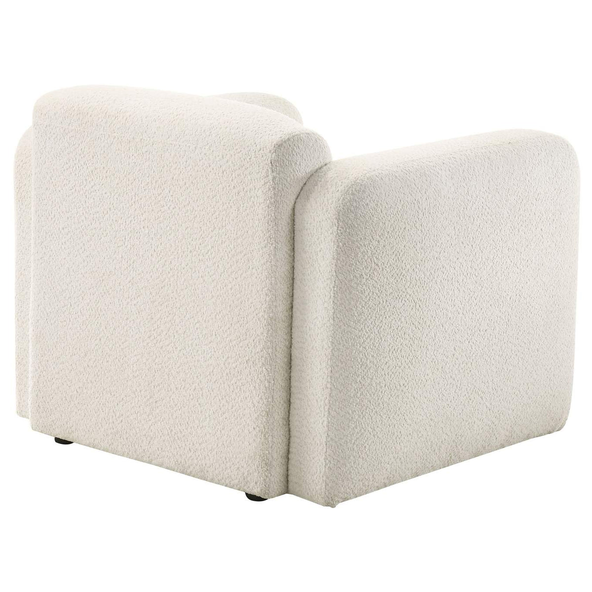 509813 Dorset Fabric Upholstered Round Track Arm Accent Chair White