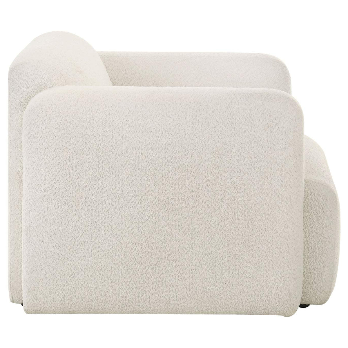 509813 Dorset Fabric Upholstered Round Track Arm Accent Chair White