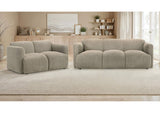 509814-S2 Dorset 2-piece Upholstered Round Track Arm Sofa Set Brown