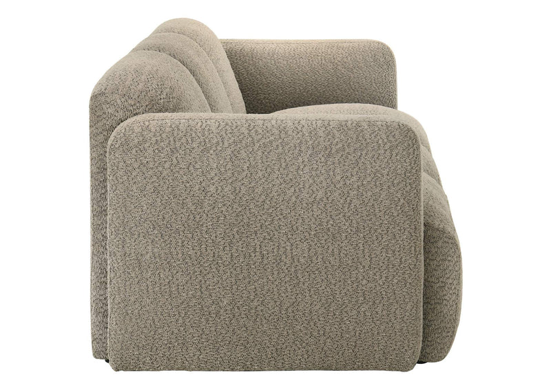 509814-S2 Dorset 2-piece Upholstered Round Track Arm Sofa Set Brown