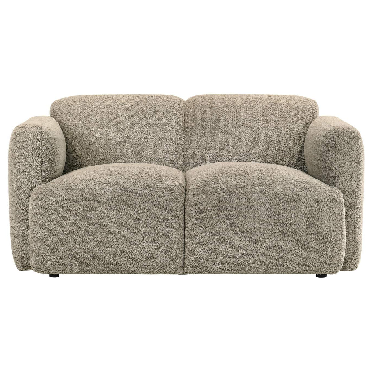 509814-S2 Dorset 2-piece Upholstered Round Track Arm Sofa Set Brown