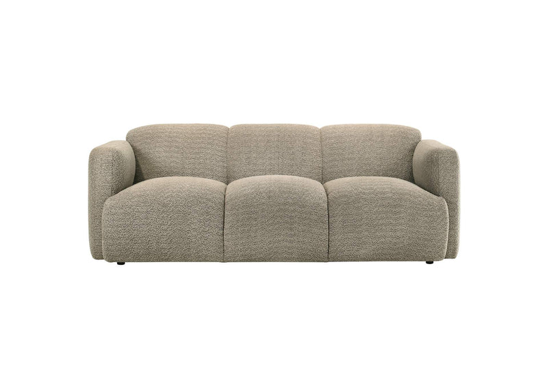 509814-S3 Dorset 3-piece Upholstered Round Track Arm Sofa Set Brown