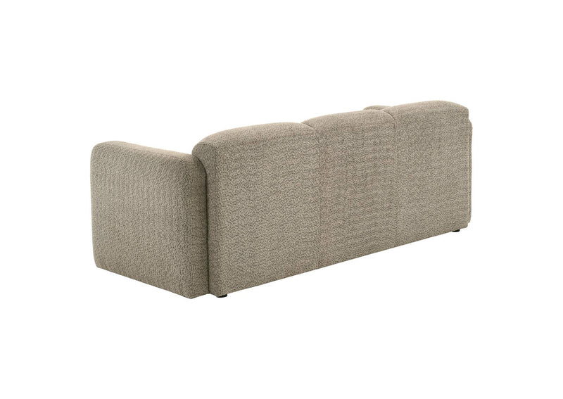 509814-S3 Dorset 3-piece Upholstered Round Track Arm Sofa Set Brown