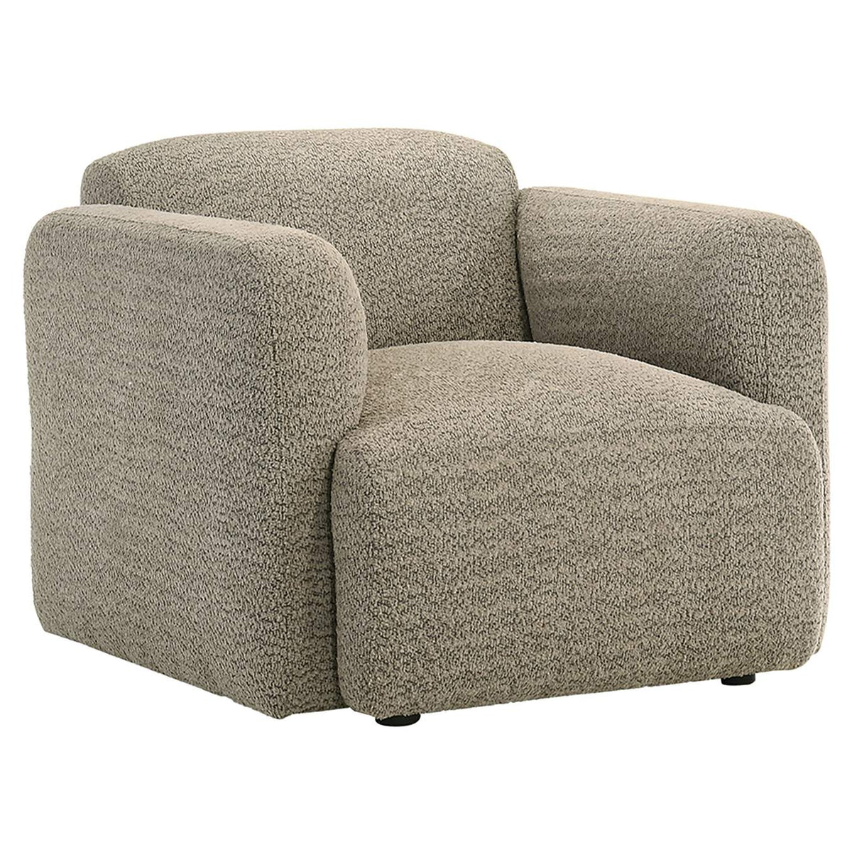 509814-S3 Dorset 3-piece Upholstered Round Track Arm Sofa Set Brown