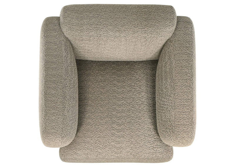509814-S3 Dorset 3-piece Upholstered Round Track Arm Sofa Set Brown