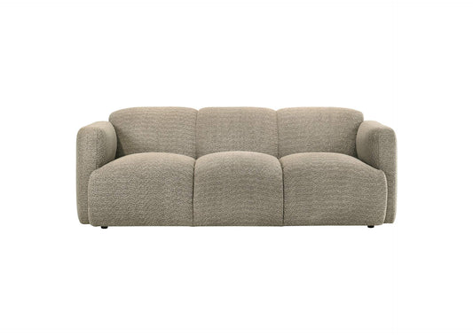 509814 Dorset Fabric Upholstered Round Track Arm Sofa Brown