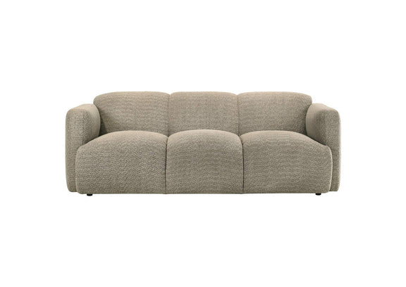 509814 Dorset Fabric Upholstered Round Track Arm Sofa Brown