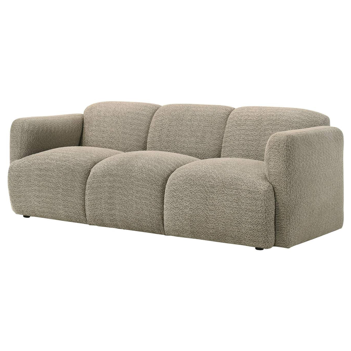 509814 Dorset Fabric Upholstered Round Track Arm Sofa Brown