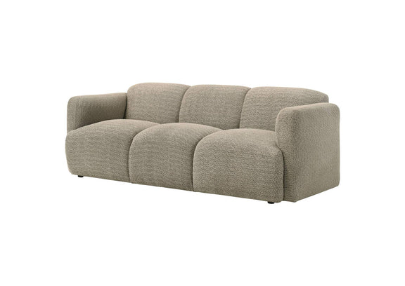 509814 Dorset Fabric Upholstered Round Track Arm Sofa Brown