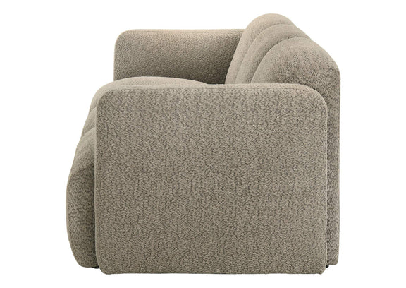 509814 Dorset Fabric Upholstered Round Track Arm Sofa Brown