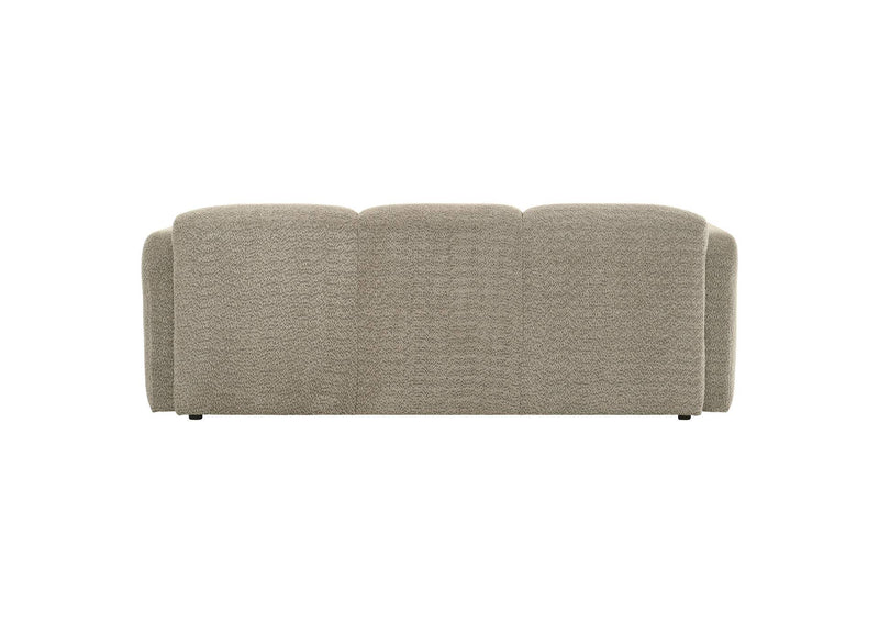509814 Dorset Fabric Upholstered Round Track Arm Sofa Brown