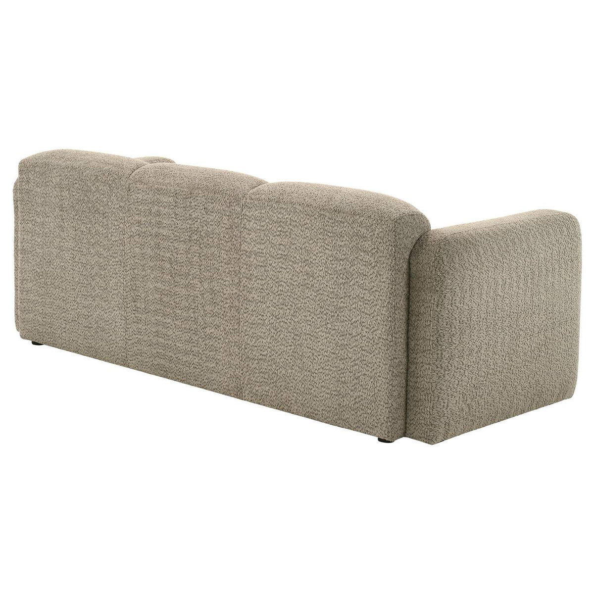509814 Dorset Fabric Upholstered Round Track Arm Sofa Brown