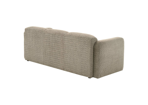 509814 Dorset Fabric Upholstered Round Track Arm Sofa Brown