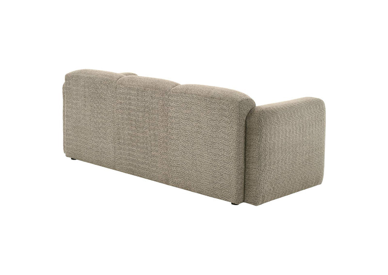 509814 Dorset Fabric Upholstered Round Track Arm Sofa Brown