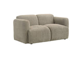 509815 Dorset Fabric Upholstered Round Track Arm Loveseat Brown
