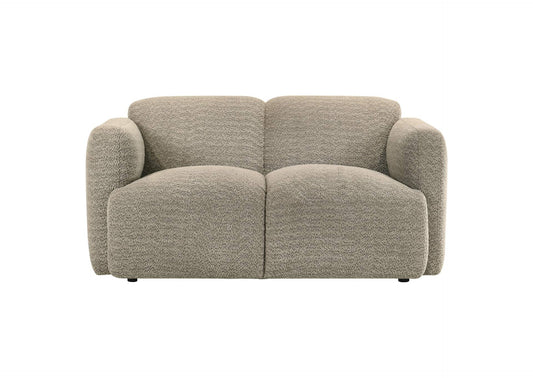 509815 Dorset Fabric Upholstered Round Track Arm Loveseat Brown